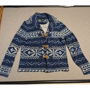 LRL Lauren Jeans Co. Ralph Lauren Southwest Aztec Knit Cardigan Sweater